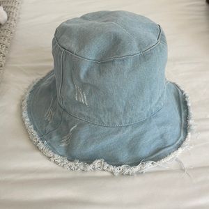 Distressed Denim Buckethat
